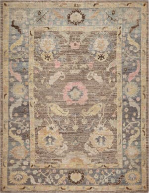 Modern Oushak Style Rug 12149 by Nazmiyal Antique Rugs