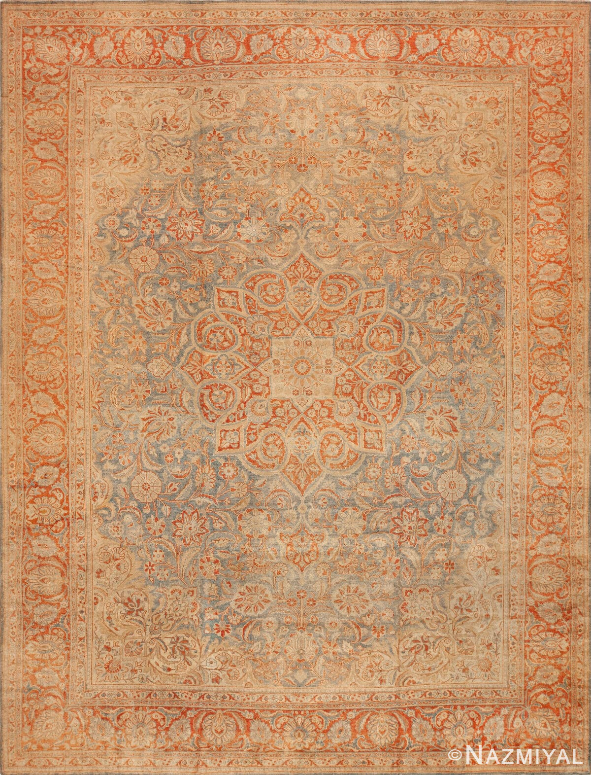 Antique Malayer Persian Flower Rug 73472 by Nazmiyal Antique Rugs