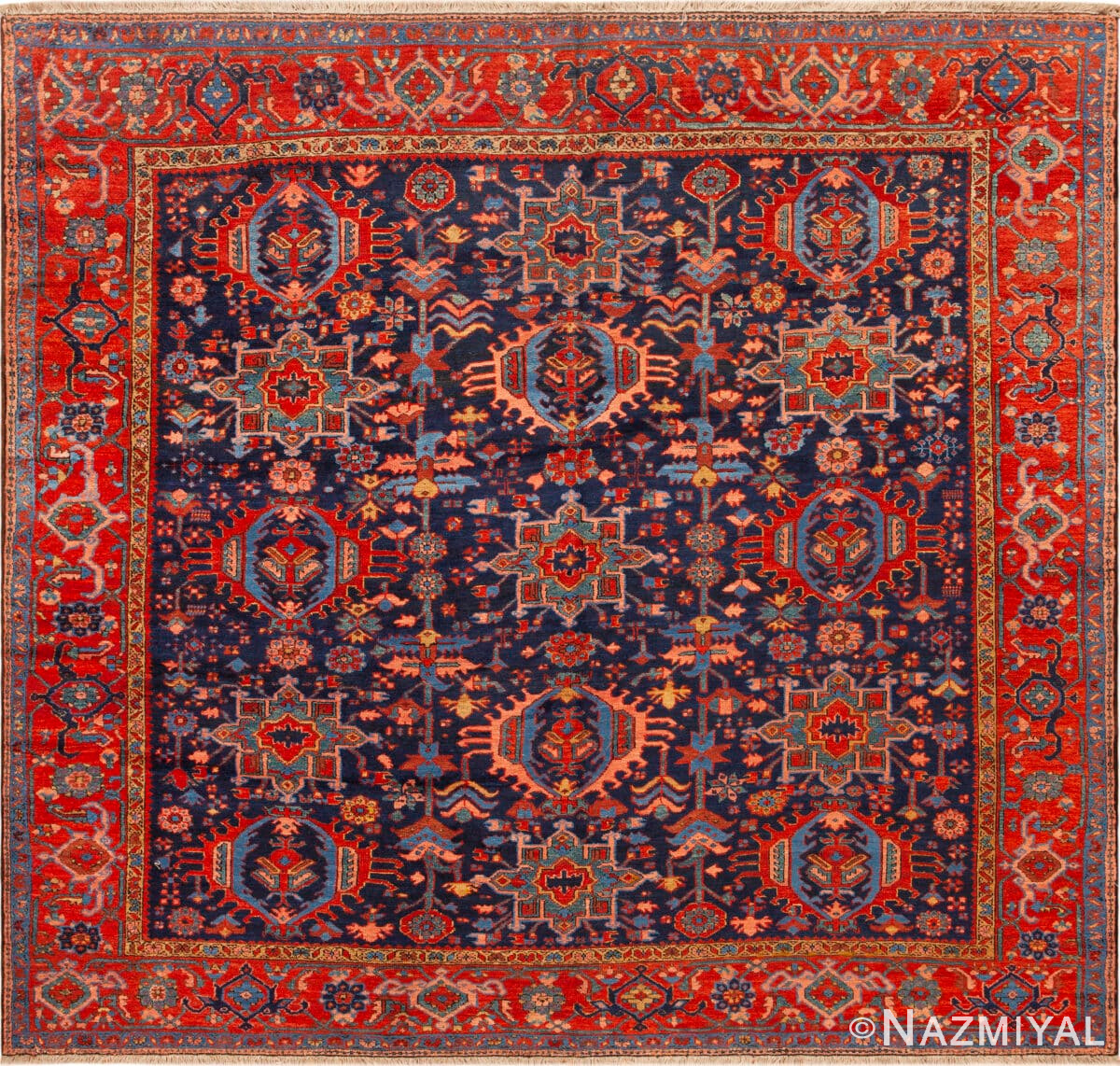 Antique Persian Heriz Serapi Rug 73462 by Nazmiyal Antique Rugs