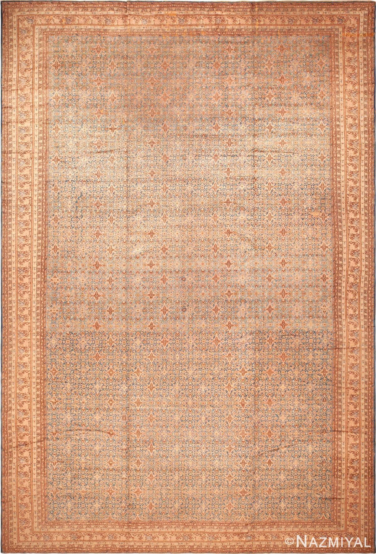 Earthy Undertones Antique Persian Malayer Rug 73421 by Nazmiyal Antique Rugs