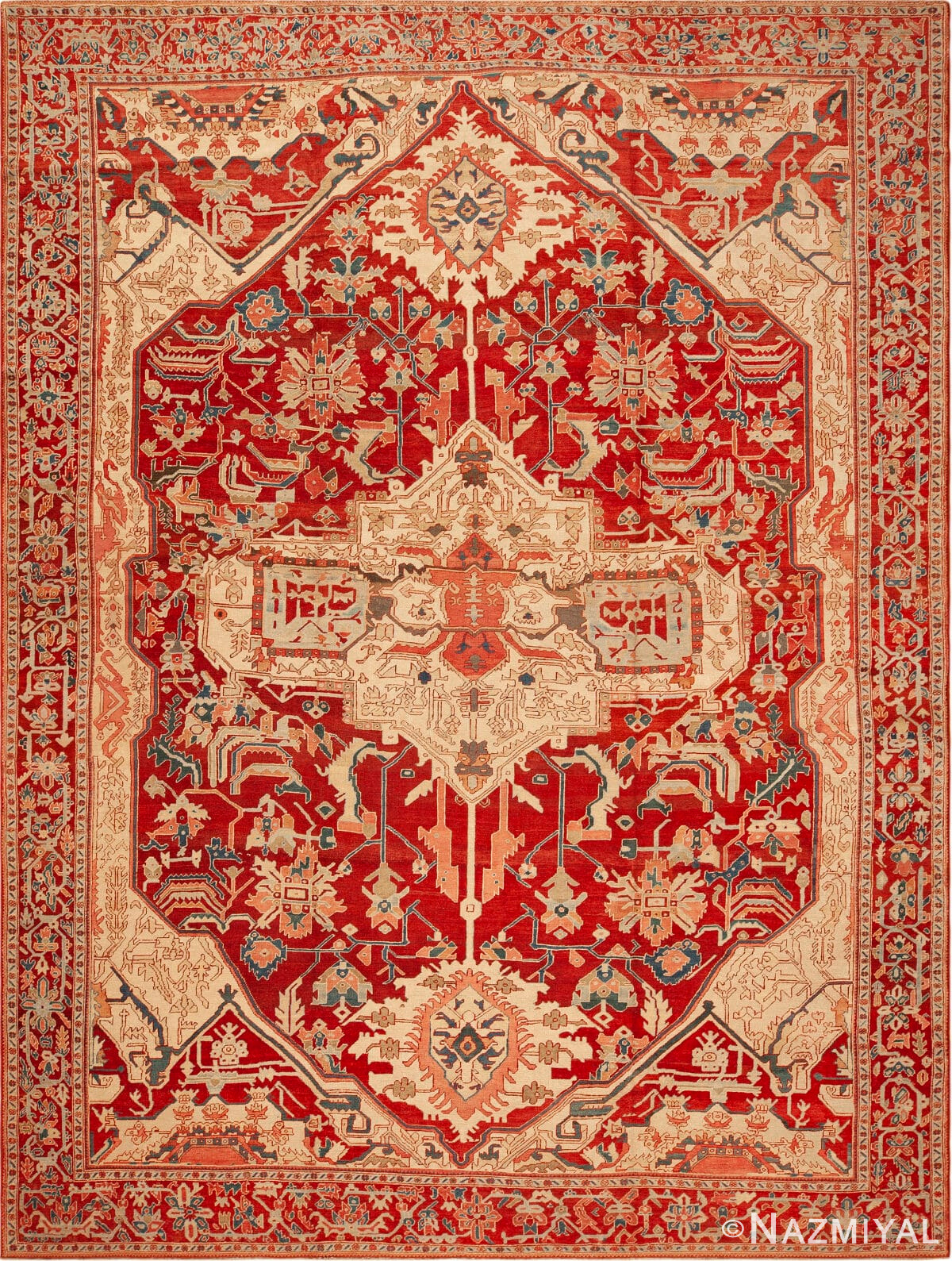 Antique Persian Serapi Rug 73415 by Nazmiyal Antique Rugs