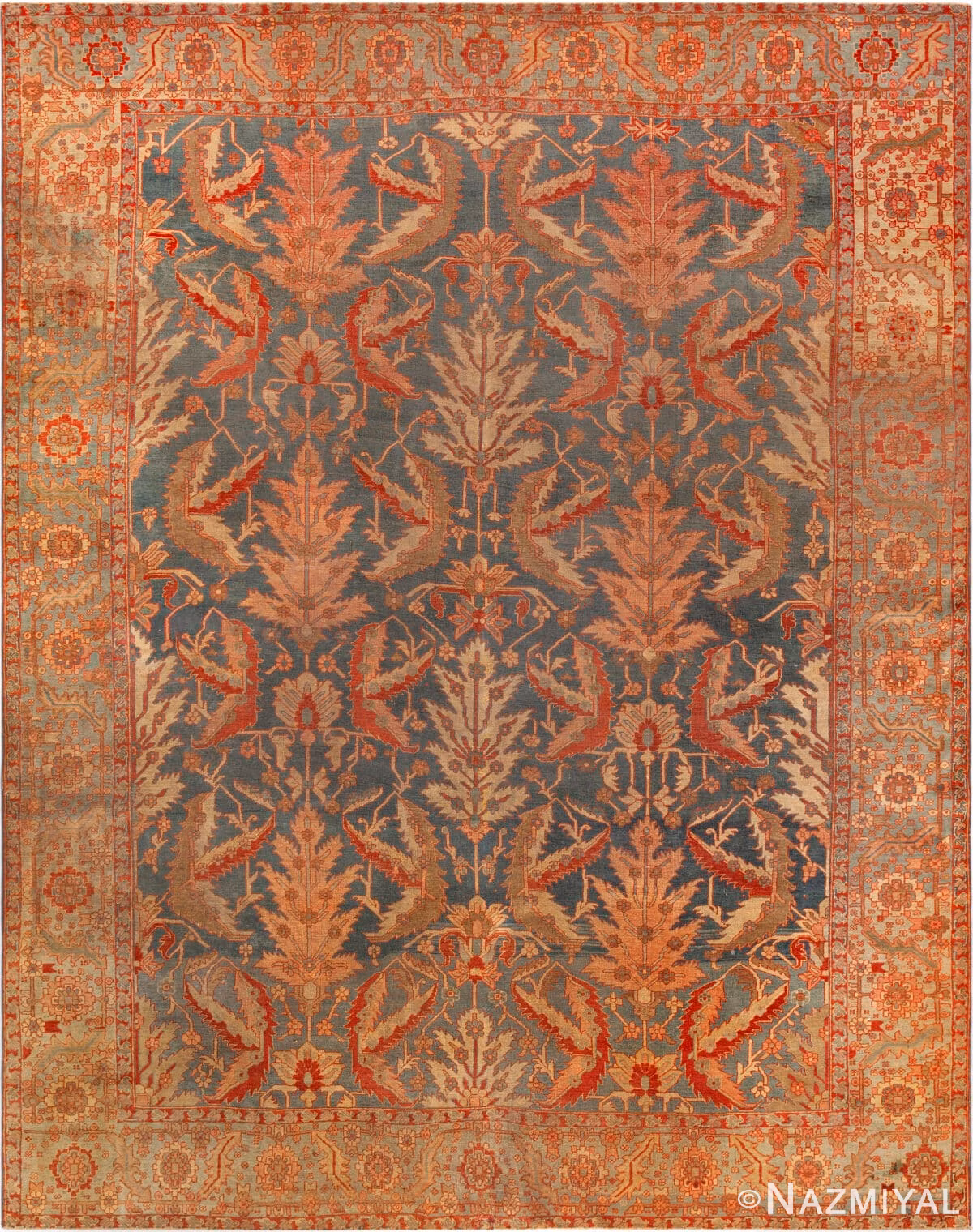 Antique Persian Serapi Sickle Design Rug 73428 by Nazmiyal Antique Rugs