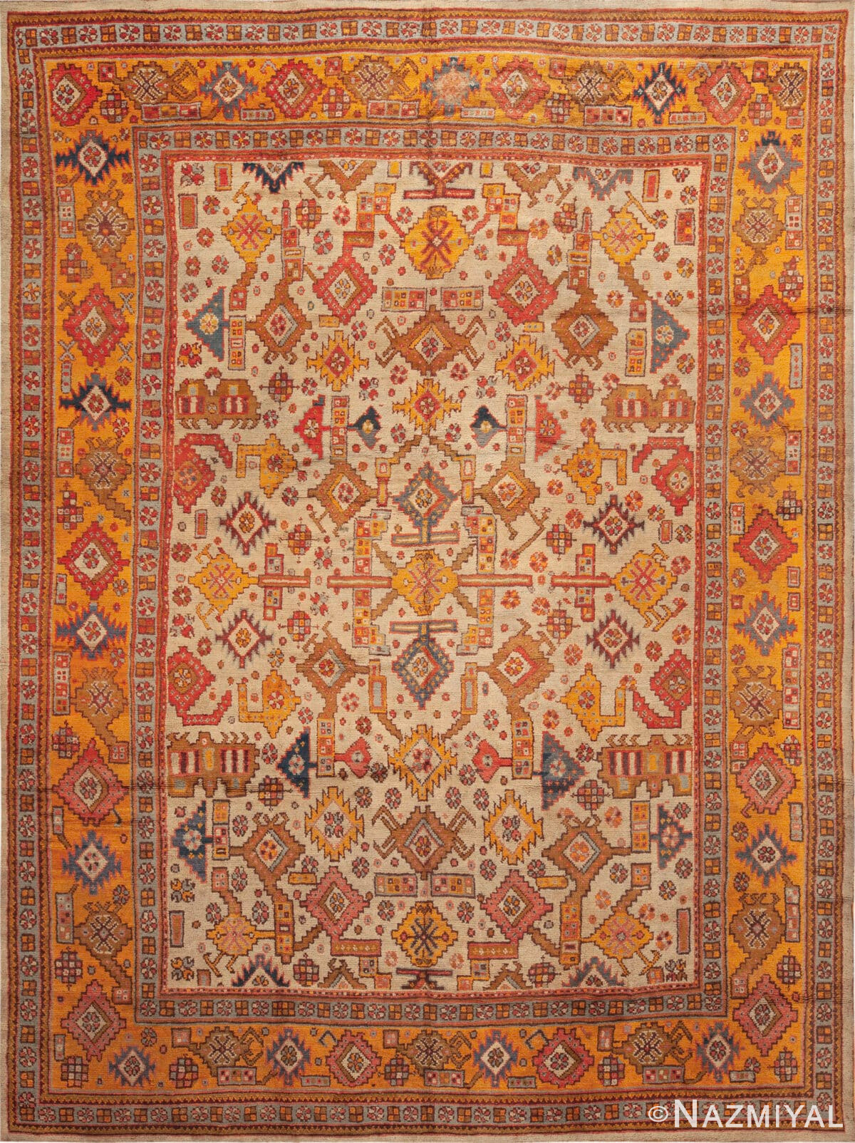 Antique Turkey Oushak Rug 73438 by Nazmiyal Antique Collection