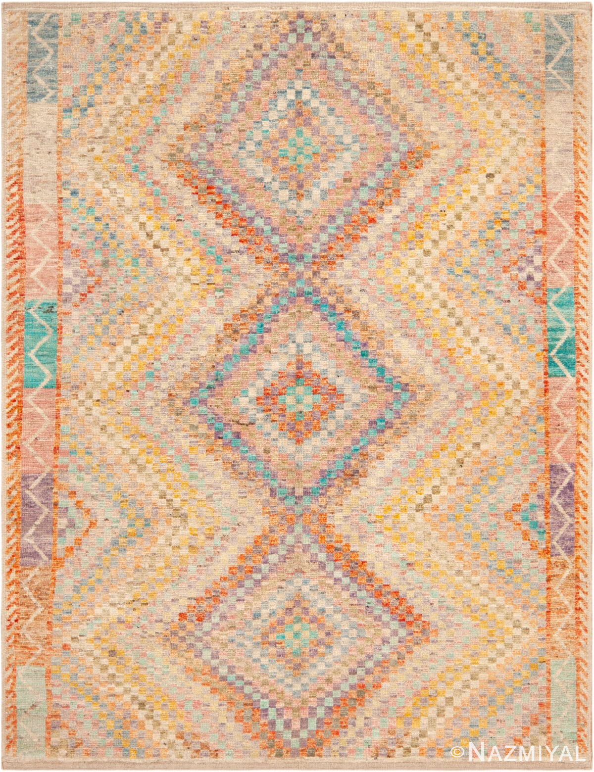 Modern Contemporary Geometric Rug 12148 by Nazmiyal Antique Rugs
