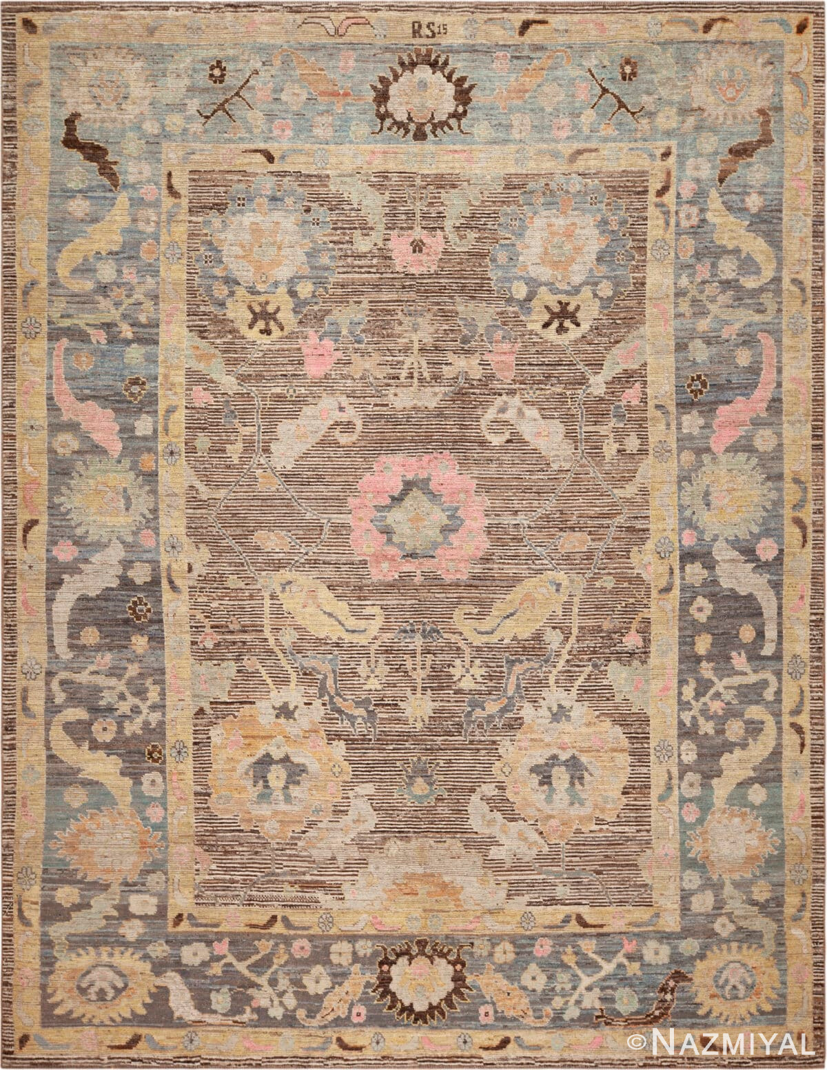 Modern Oushak Style Rug 12149 by Nazmiyal Antique Rugs