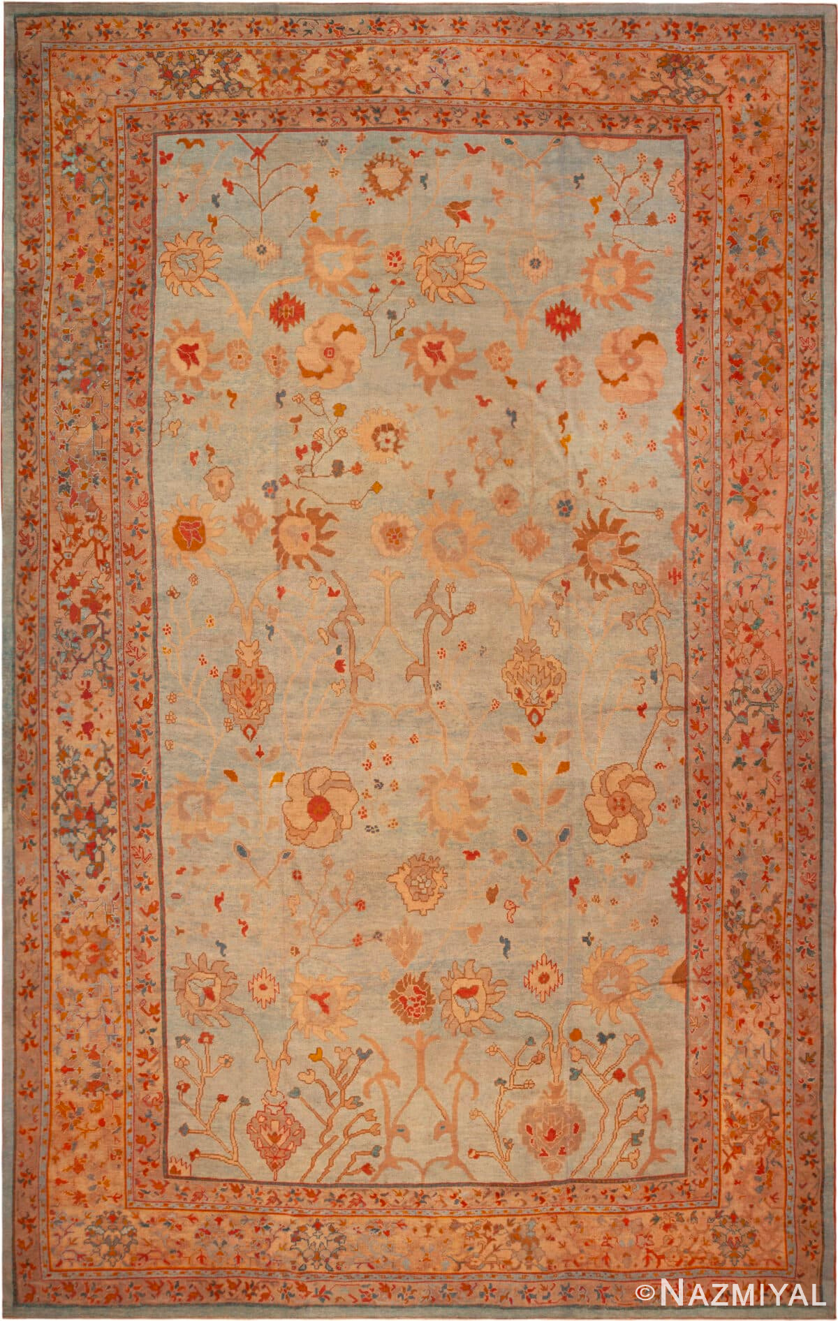 Oversized Antique Turkish Oushak Rug 73413 by Nazmiyal Antique Rugs