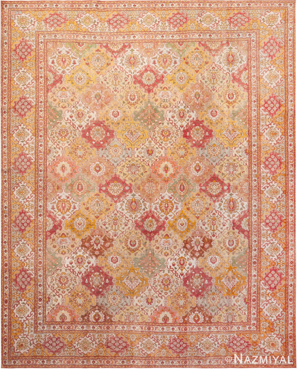 Vintage Persian Garden Design Tabriz Rug 73439 by Nazmiyal Antique Rugs