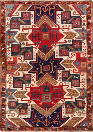 Antique Caucasian Star Kazak Rug 73503 by Nazmiyal Antique Rugs
