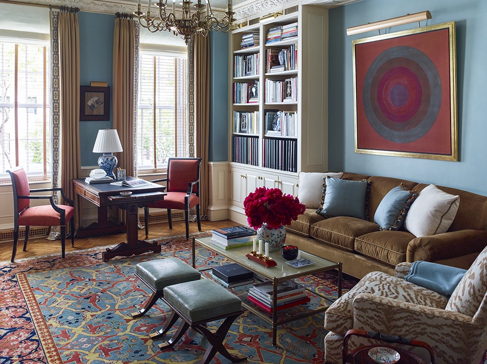 Antique North West Persian Rug In Living Room – Design by Cullman Kravis