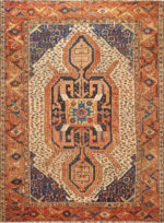 Antique Persian Bakshaish Geometric Tribal Rug 73524 by Nazmiyal Antique Rugs