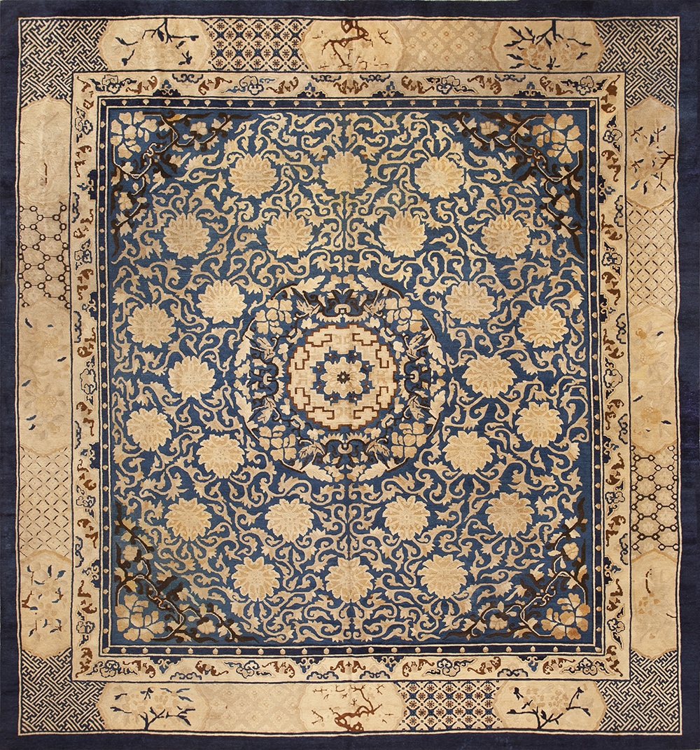 Rare Antique Square Chinese Rug 73513 by Nazmiyal Antique Rugs