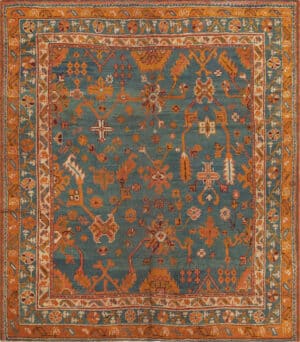 Antique Turkish Oushak Rug 73512 by Nazmiyal Antique Rugs