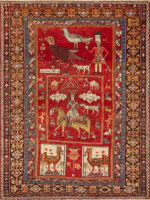 Dated Antique Kuba Caucasion Pictorial Rug Dated Antique Kuba Caucasion Pictorial Rug 73519 by Nazmiyal Antique Rugs