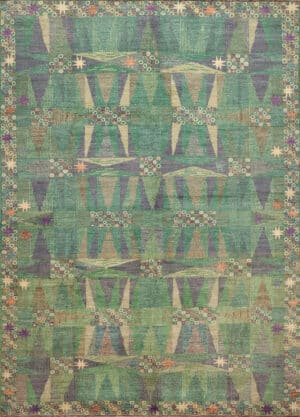 Modern Contemporary Green Swedish Rug 73493 by Nazmiyal Antique Rugs