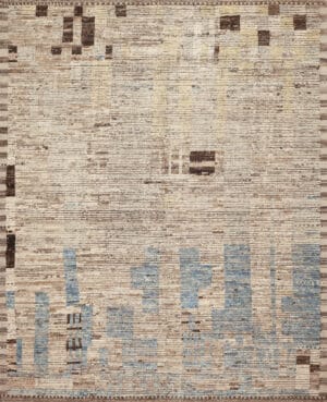 Modern Minimalistic Neutral Colors Balkhi Rug 12266 by Nazmiyal Antique Collection
