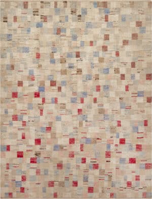 Modern Multicolor Grid Rug 12339 by Nazmiyal Antique Rugs