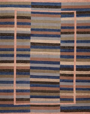 Modern Natural Pastel Colors Swedish Kilim Design Rug 73497 by Nazmiyal Antique Rugs