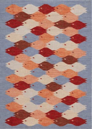 Modern School Of Fish Swedish Style Kilim Rug 73489 by Nazmiyal Antique Collection