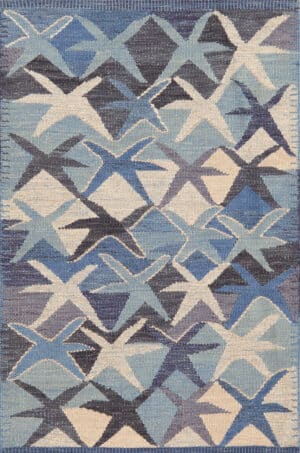 Modern Starfish Design Swedish Style Small Kilim Rugs 73488 by Nazmiyal Antique Collection