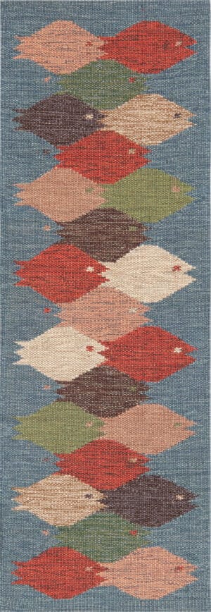 Adorable Modern Swedish Style Fish Design Rug 73491 by Nazmiyal Antique Rugs