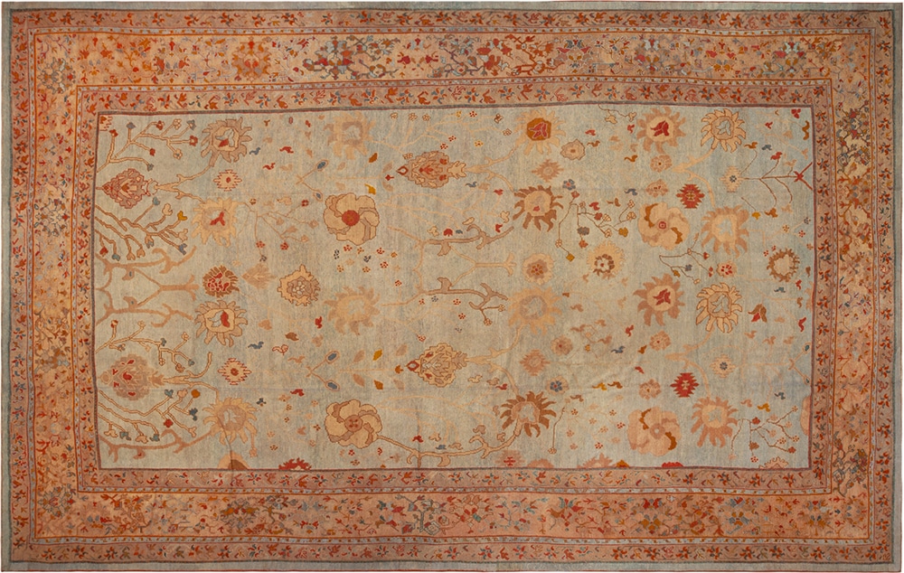 Oversized Antique Turkish Oushak Rug 73413 by Nazmiyal Antique Rugs
