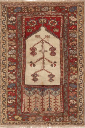 Seventeenth Century Turkish Ladik Prayer Rug 73517 by Nazmiyal Antique Rugs