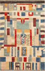 Small Modern Swedish Design Geometric Rug Small Modern Swedish Design Geometric Rug 73495 by Nazmiyal Antique Rugs
