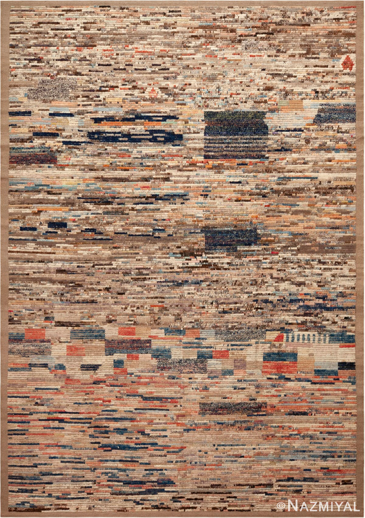 21st Century Modern Textured Eclectic Design Rug 12337 by Nazmiyal Antique Rugs