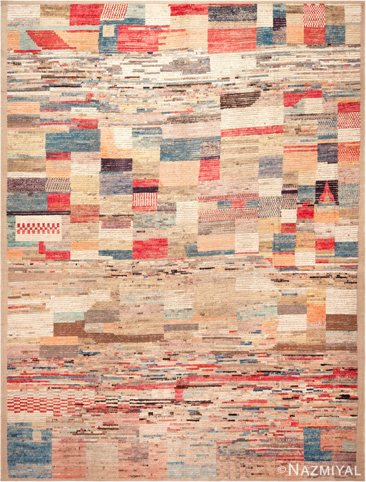 Modern Abstract Patchwork Rug 12334 by Nazmiyal Antique Rugs