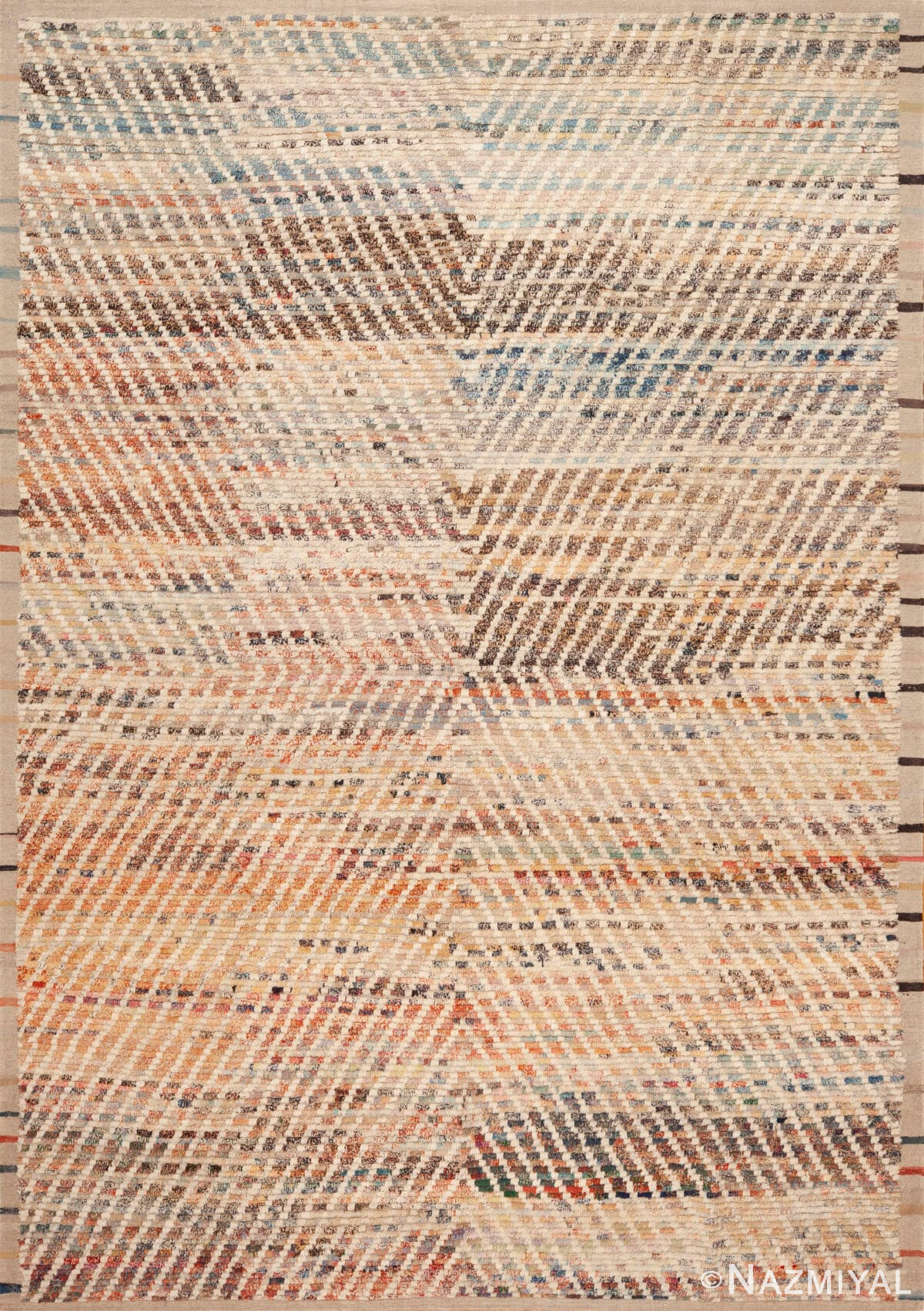 Modern Contemporary Pastel Tones Balkhi Rug 12268 by Nazmiyal Antique Collection
