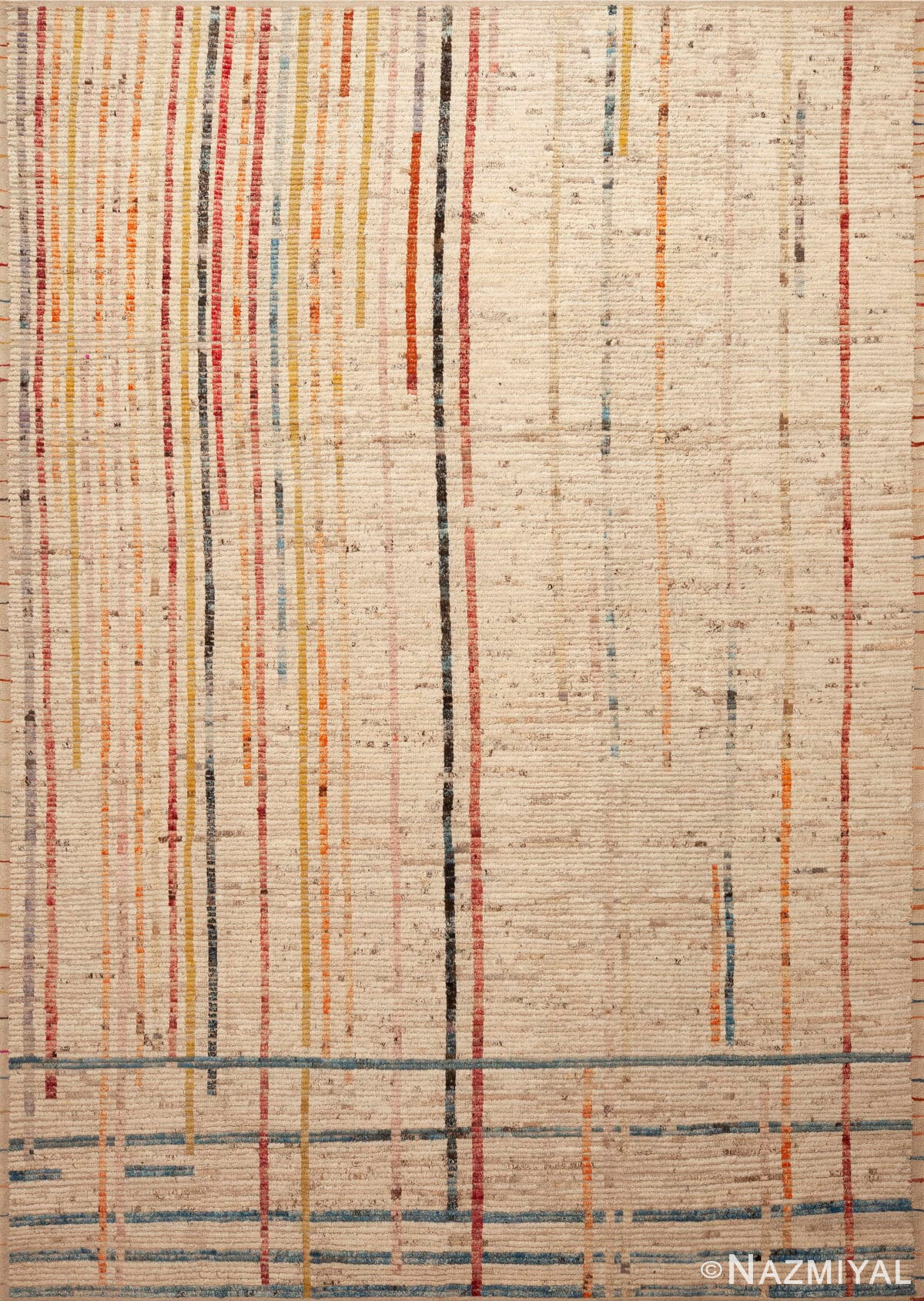 Contemporary Colorful Stripes Design Elegant Rug 12340 by Nazmiyal Antique Rugs