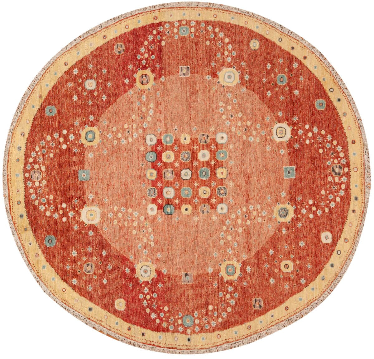 Modern Round Floral Swedish Style Rug 73498 by Nazmiyal Antique Rugs