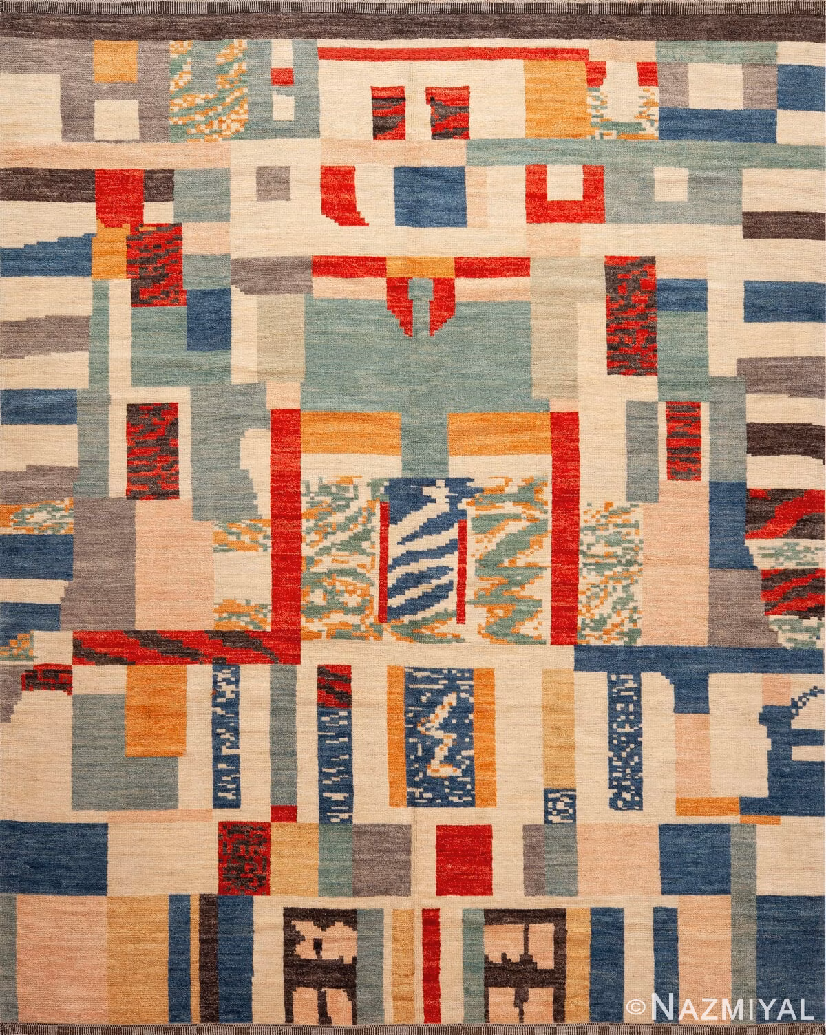 Modern Swedish Design Geometric Rug 73494 by Nazmiyal Antique Rugs
