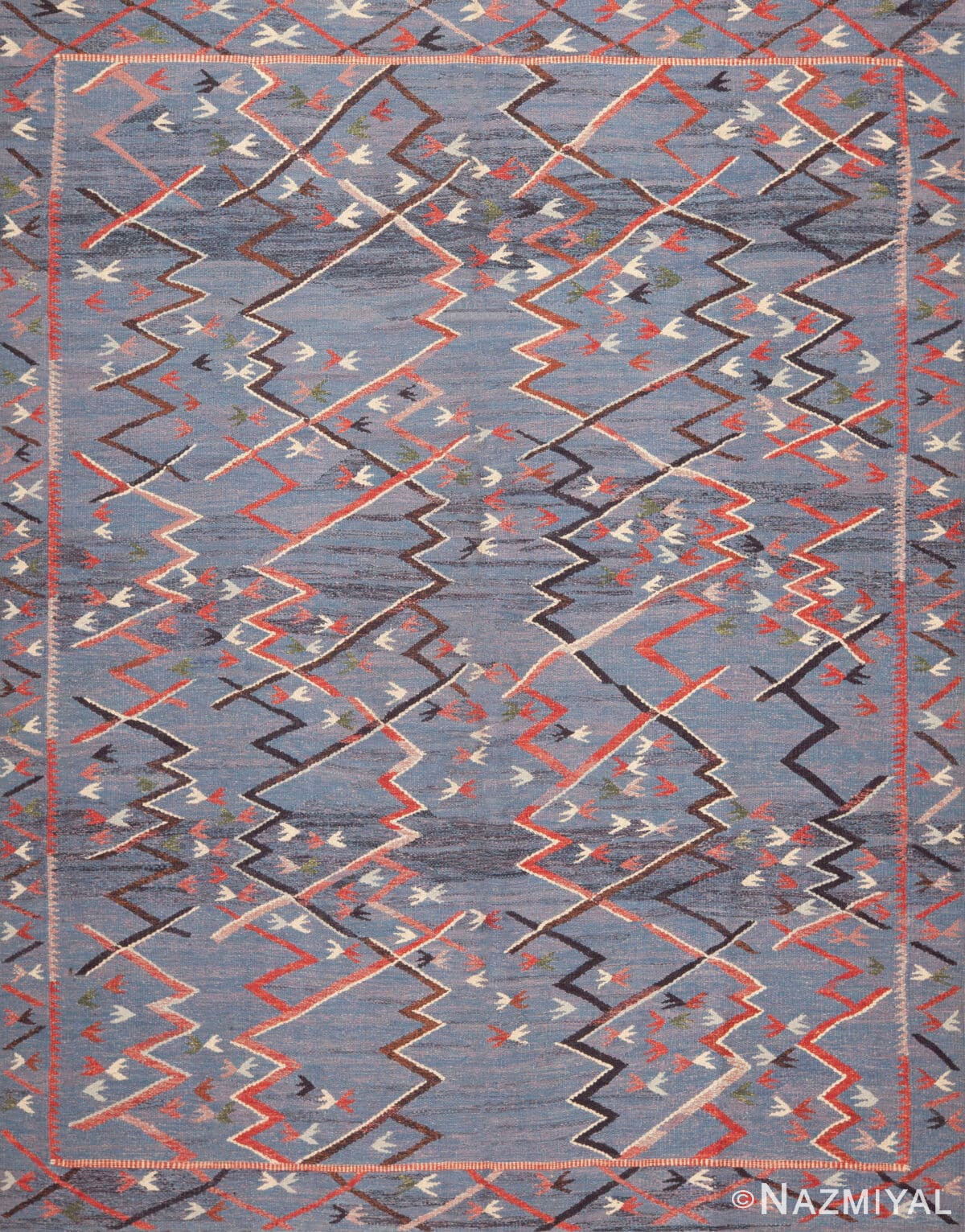 Artistically Abstract Modern Contemporary Swedish Style Abstract Kilim Rug 73486 by Nazmiyal Antique Rugs