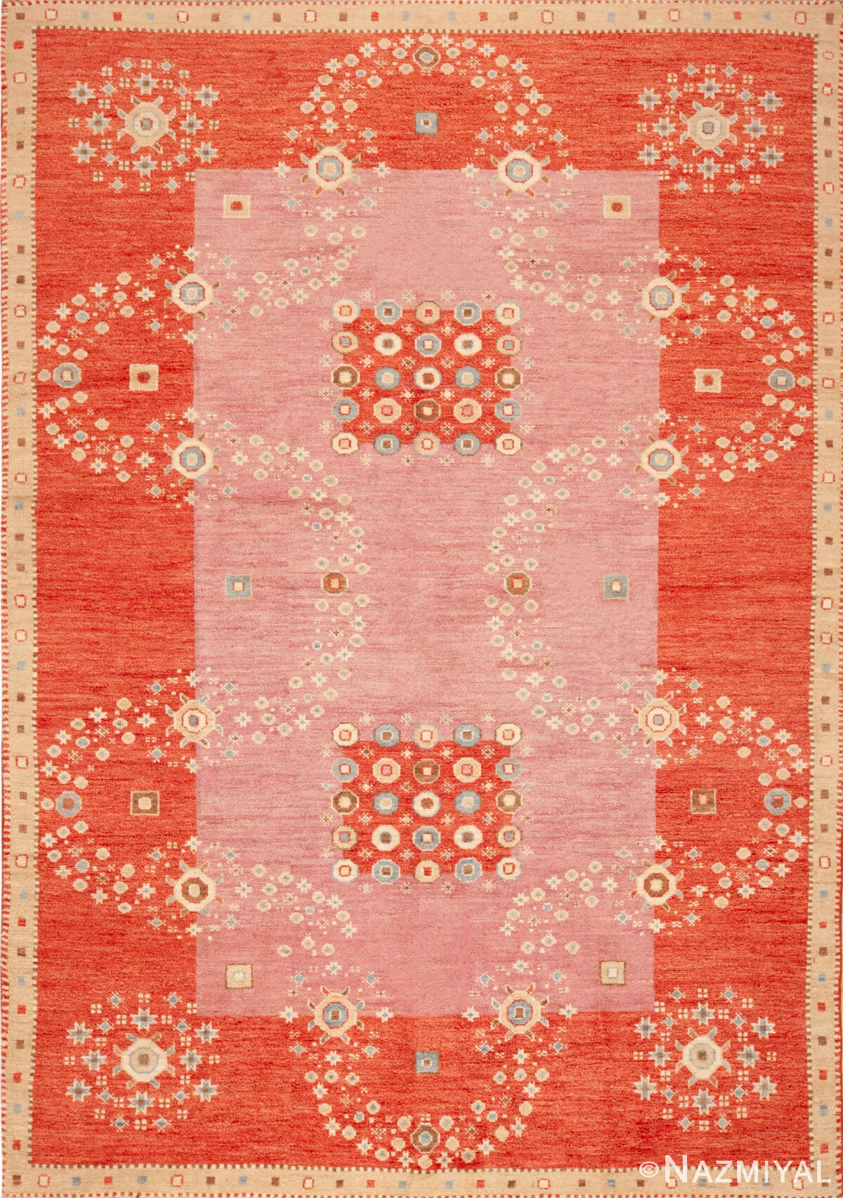 Modern Swedish Kilim Rug Inspired by Whimsy and Graceful Tradition 73502 by Nazmiyal Antique Rugs