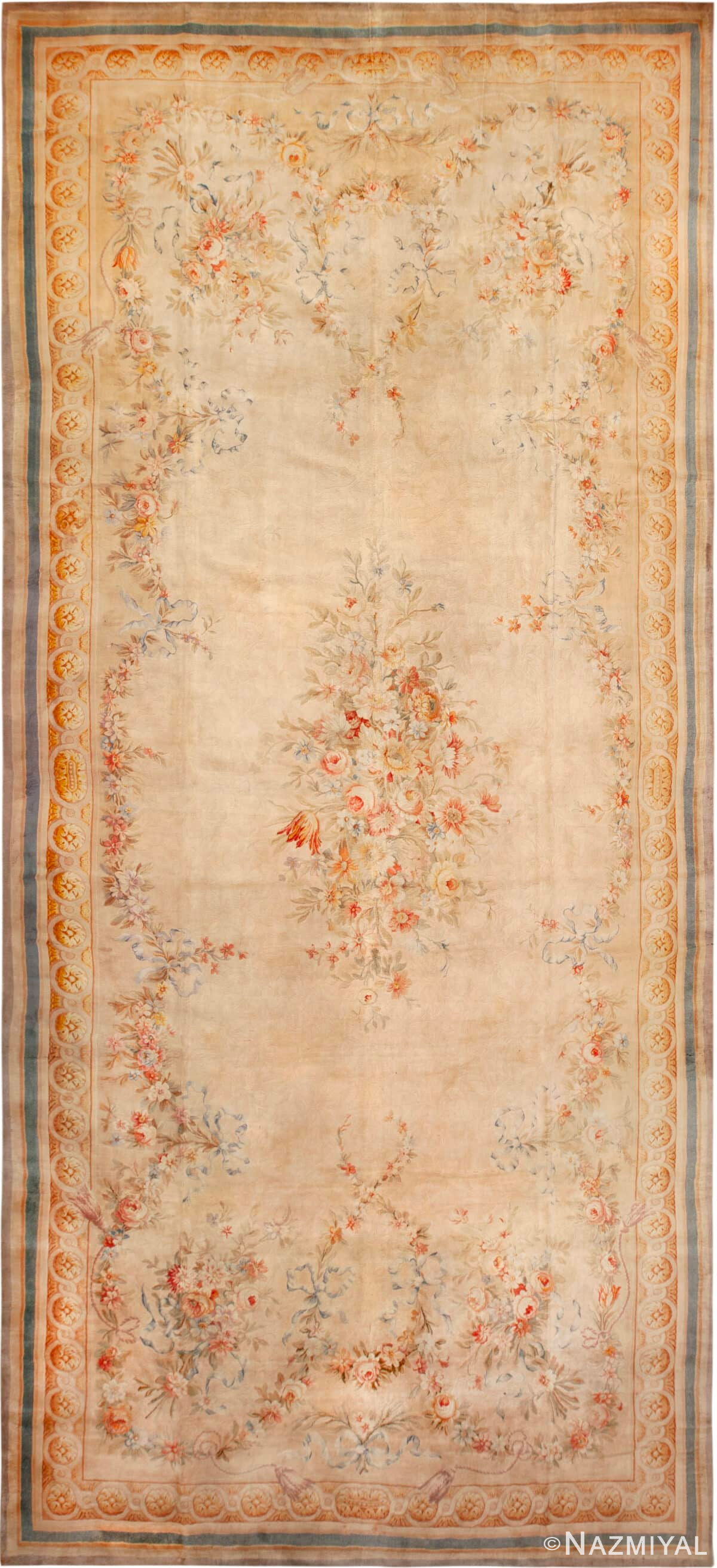 Oversized Antique French Savonnerie Rug 73504 by Nazmiyal Antique Rugs