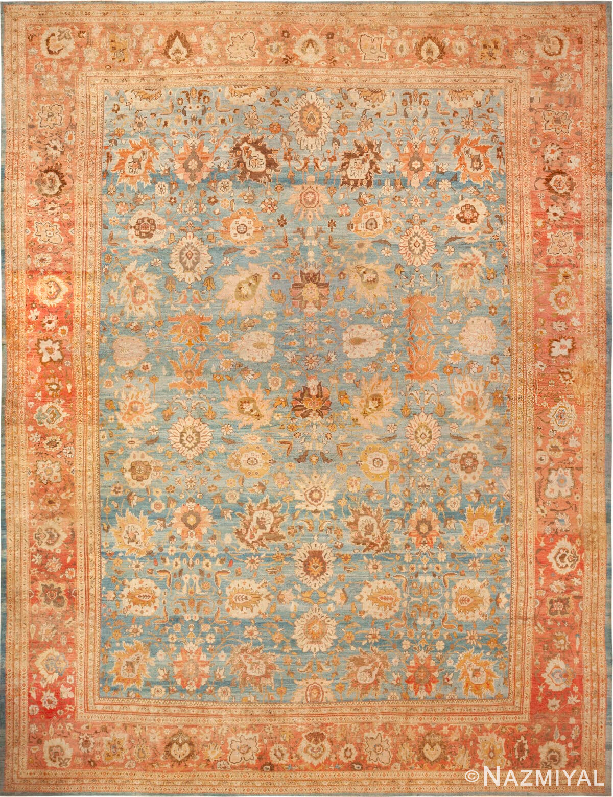 Oversized Antique Persian Ziegler Sultanabad Rug 73505 by Nazmiyal Antique Rugs