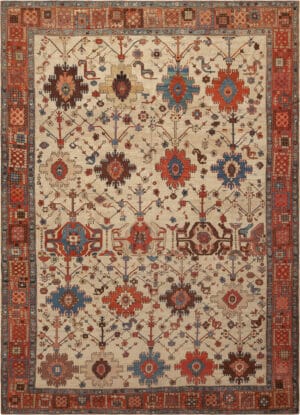 Antique Persian Bakshaish Rug 73589 by Nazmiyal Antique Rugs