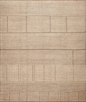 Contemporary Beige Tones Geometric Design Rug 12280 by Nazmiyal Antique Rugs