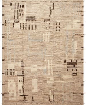 Modern Abstract Rug in Earthy Neutral Tones 12281 by Nazmiyal Antique Rugs