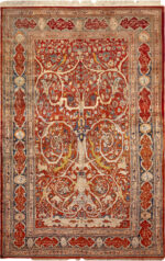 Luxurious Silk Antique Persian Heriz Tree Of Life Rug 73584 by Nazmiyal Antique Rugs