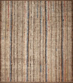 Geometric Striped Neutral and Multicolor Handwoven Rug for Contemporary Interiors 11997 by Nazmiyal Antique Rugs