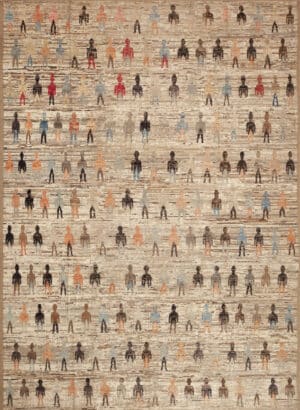Modern Swedish Design People Rug 11989 by Nazmiyal Antique Rugs