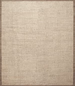 Handwoven Minimalist Solid Rug in Textured Ivory and Earth 12283 by Nazmiyal Antique Rugs