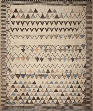 Skyline of Symbols Modern Swedish Style with Urban Soul and Tribal Whispers Rug 12009 by Nazmiyal Antique Rugs