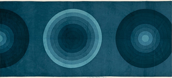 Vibrant Vintage Circle Pattern Scandinavian Verner Panton Textiles 47718 by Nazmiyal Antique Rugs