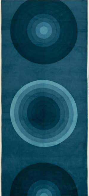 Vibrant Vintage Circle Pattern Scandinavian Verner Panton Textile 47718 by Nazmiyal Antique Rugs