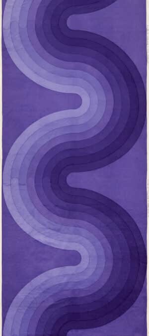 Vintage Scandinavian Purple Wave Verner Panton Textile 47756 by Nazmiyal Antique Rugs