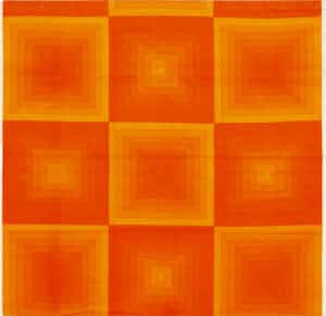 Vintage Scandinavian Square Pattern Verner Panton Textile 47743 by Nazmiyal Antique Rugs