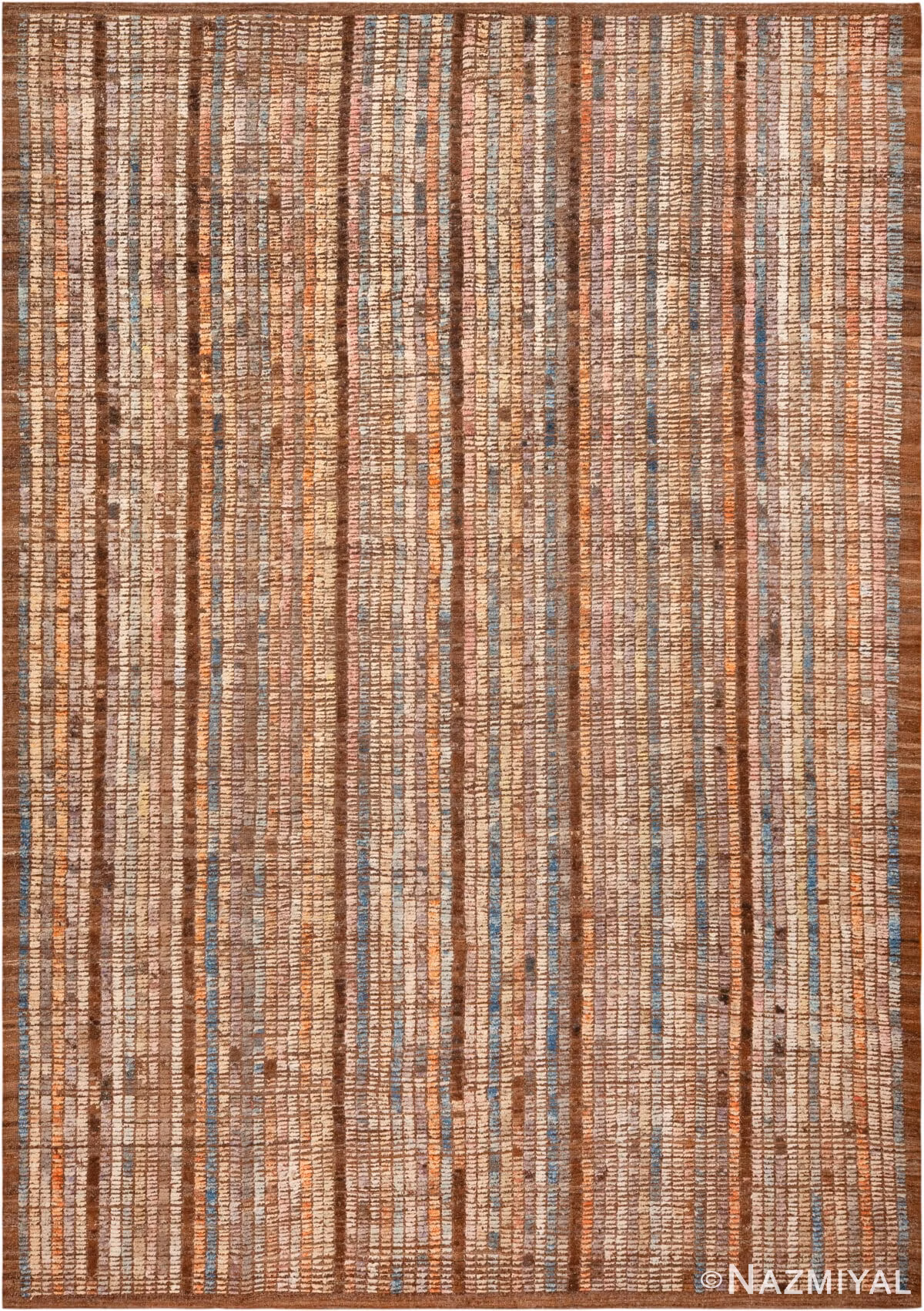 21st Century Striped Design Modern Rug 12326 by Nazmiyal Antique Rugs